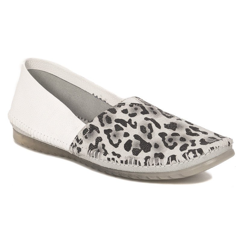 Maciejka Półbuty Damskie Skórzane Białe-39