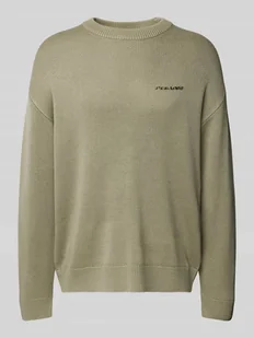 Sweter z dzianiny o kroju oversized z wyhaftowanym logo - Swetry męskie - miniaturka - grafika 1