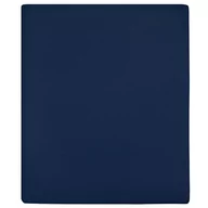 Prześcieradła - vidaXL Prześcieradła, 2 szt., granatowe, 160x200cm, dżersej bawełniany - miniaturka - grafika 1