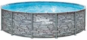 Zabawki i gry sportowe - Summer Waves Elitarny basen z ramkami Okrągły basen naziemny Kompletny zestaw Wygląd kamienia 427x107 cm - miniaturka - grafika 1