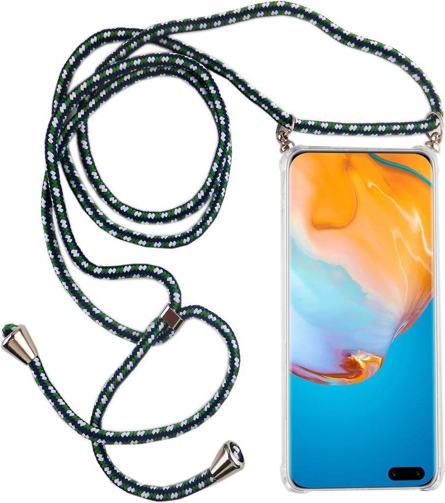 Etui Huawei Etui na telefon komórkowy z łańcuszkiem Etui na telefon komórkowy Etui na telefon komórkowy z paskiem, do telefonu komórkowego: Huawei P30 Lite New Edition, wybierz pasek: zielono-czarny