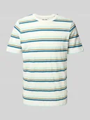 Koszulki męskie - T-shirt z prążkowanym, okrągłym dekoltem model ‘JAMAS’ - miniaturka - grafika 1