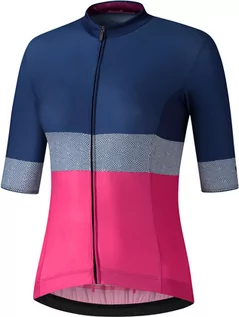 Koszulki rowerowe - Shimano Yuri SS Jersey Women, niebieski/różowy XXL 2022 Koszulki kolarskie - grafika 1