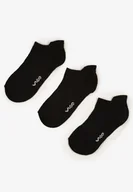 Skarpetki damskie - Czarne Skarpety z Bawełny w Stylu Stopek Ozdobione Napisem Marenala - miniaturka - grafika 1