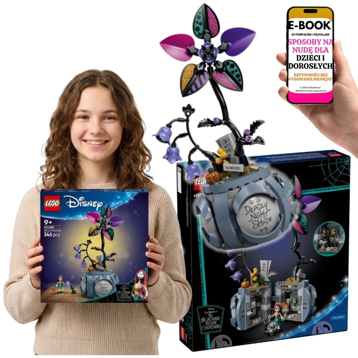 LEGO DISNEY PREZENT DLA DZIEWCZYNKI Doniczka Sally 43288 Disney Halloween + E-BOOK-3