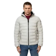 Kurtki i kamizelki sportowe męskie - Pit Bull Kurtka Zimowa Z Kapturem Pikowana Seacoast III White - miniaturka - grafika 1