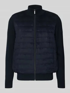 Bluza rozpinana ze stójką i pikowaniem - Swetry męskie - miniaturka - grafika 1