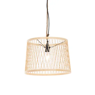 QAZQA Wiejska lampa wisząca zewnętrzna rattanowa 40 cm - Tatarak - Lampy sufitowe - miniaturka - grafika 1