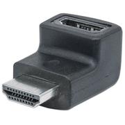 Kable komputerowe i do monitorów - Manhattan Adapter kątowy HDMI M/F czarny - miniaturka - grafika 1