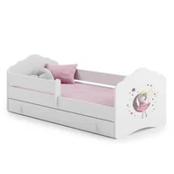 Łóżka dla dzieci i młodzieży - Łóżko dziecięce FALA z szufladą i barierką 160x80 Śpiąca księżniczka - miniaturka - grafika 1