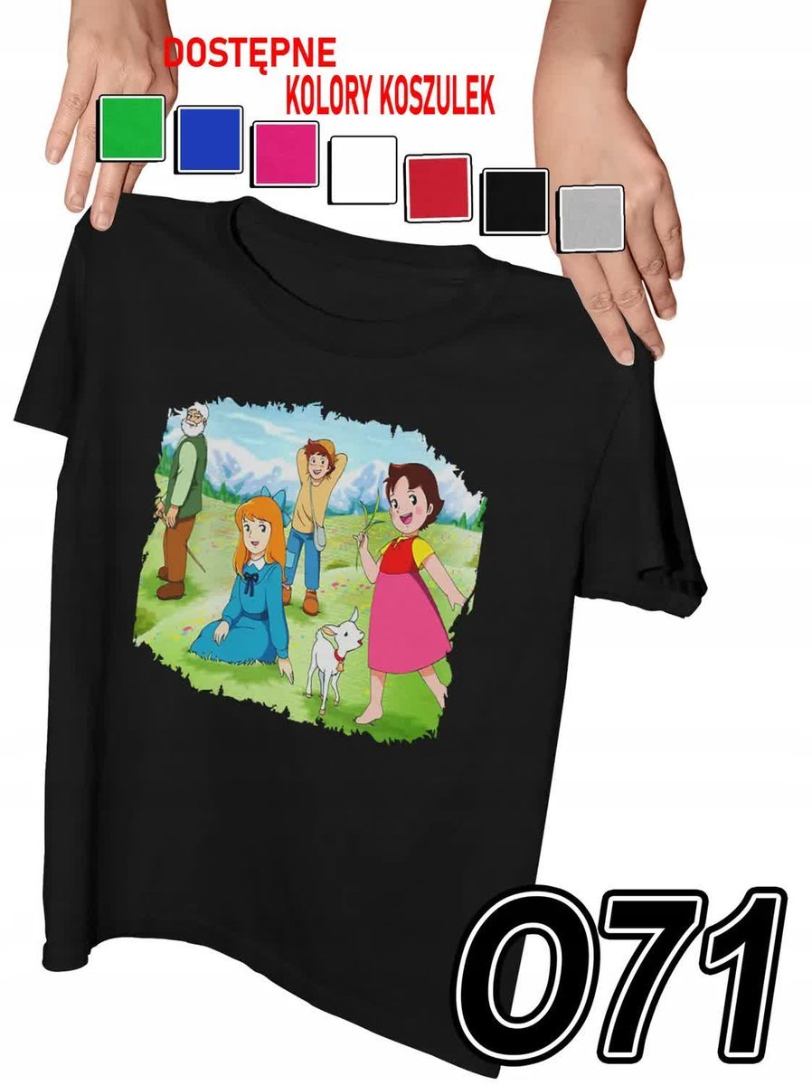 Koszulka Dziecięca Z Nadrukiem Heidi Bajki Różne Wzory - Xs 110-116