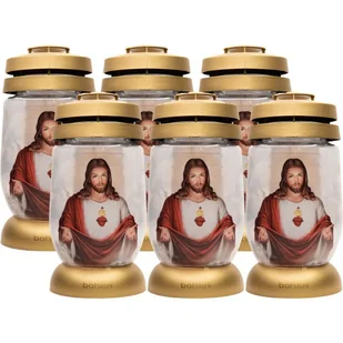 Znicz szklany BOLSIUS 3S Jezus "2" 72H 6szt. - Lampiony i znicze - miniaturka - grafika 1