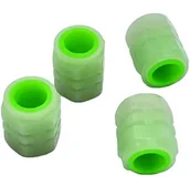 Akcesoria motoryzacyjne - Świecące NAKRĘTKI na Wentyle Samochodowe Fluorescencyjne 2sztuki zielone RW25 - miniaturka - grafika 1