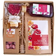Zestawy upominkowe - KOSZ PREZENTOWY dla Matki Chrzestnej podziękowanie CHRZEST KOMUNIA napar syrop miód MALINA - miniaturka - grafika 1