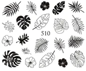 Sztuczne paznokcie i akcesoria - Naklejki wodne na paznokcie CZARNA MONSTERA - 510 - miniaturka - grafika 1