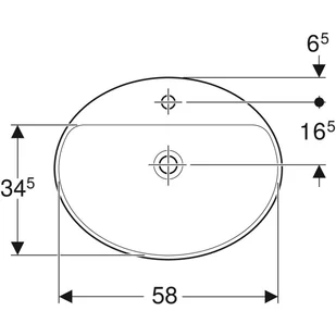 Geberit Variform Umywalka wpuszczana w blat 60x48 cm bez przelewu z otworem na baterię biała 500.726.01.2 - Umywalki - miniaturka - grafika 2