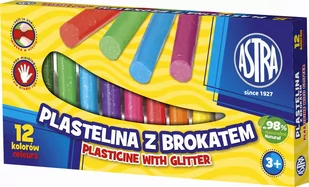 Plastelina z brokatem. 12 kolorów - Masy plastyczne - miniaturka - grafika 1