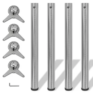 vidaXL vidaXL 4 Nogi do stołu z regulacją wysokości 710 mm Nikiel - Meble modułowe i akcesoria - miniaturka - grafika 1