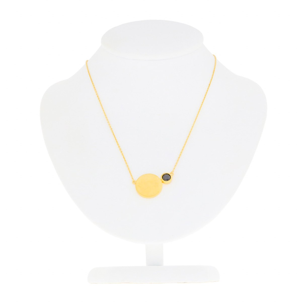 Srebrny naszyjnik kółko z czarną cyrkonią pr. 925