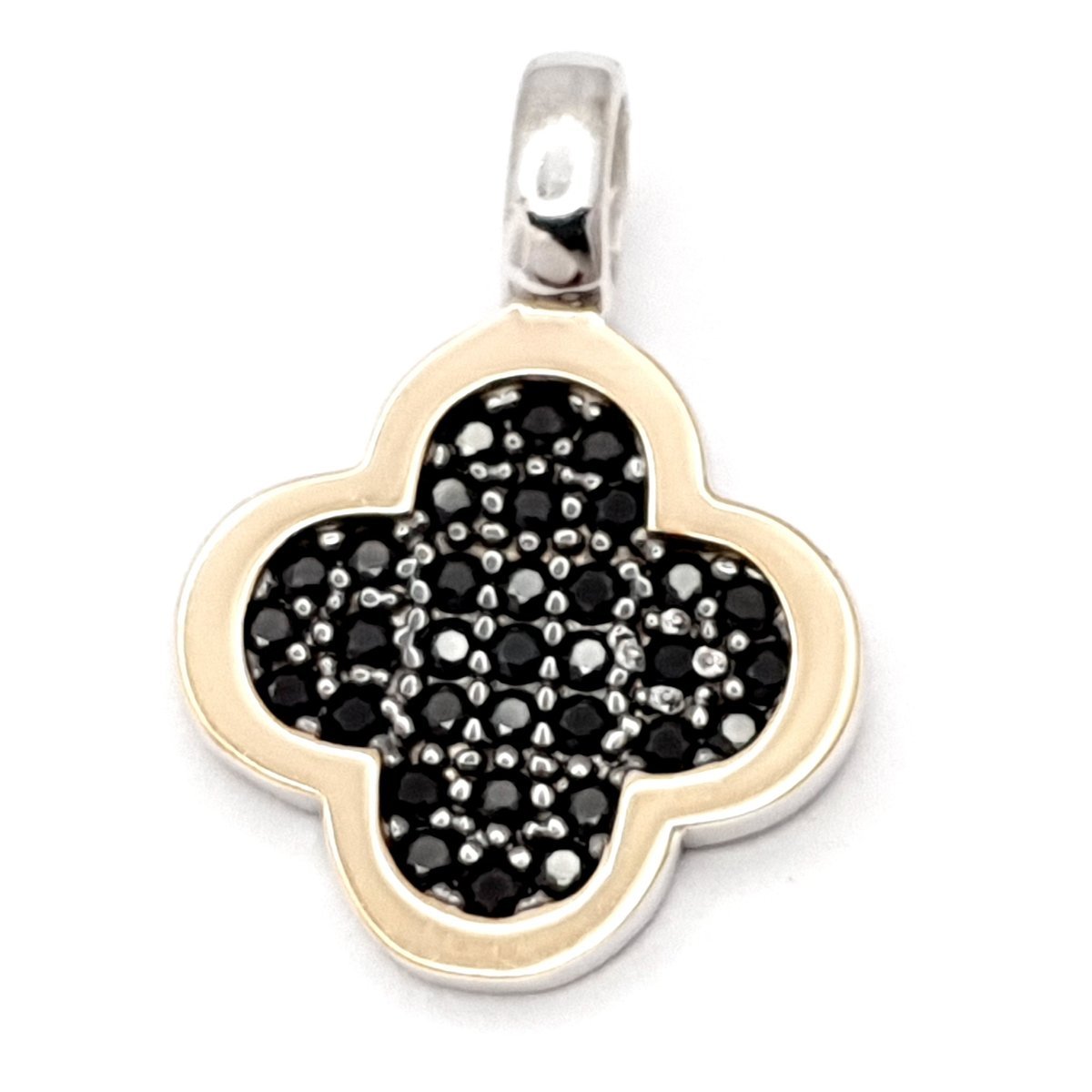 ZAWIESZKA SREBRNA ZE ZŁOTEM I CYRKONIAMI 458-1