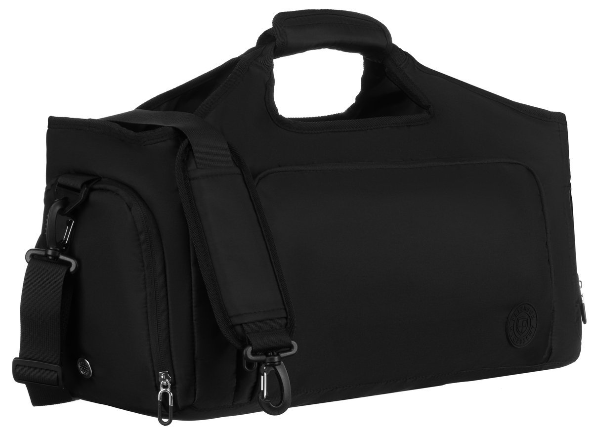 Torba podróżna turystyczna sportowa treningowa na trening siłownię pojemna na ramię komora na buty Peterson czarna