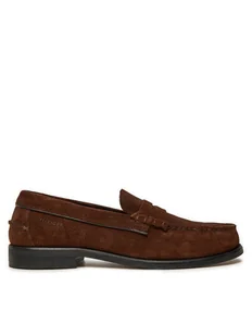 Tommy Hilfiger Lordsy Classic Hilfiger Suede Loafer FM0FM05363 Brązowy - Półbuty męskie - miniaturka - grafika 1