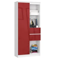 Regały biurowe - REGAŁ BIUROWY R 80 cm CLP R15 BIAŁY / CZERWONY POŁYSK - miniaturka - grafika 1