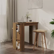 Ławy i stoliki kawowe - shumee shumee Stolik barowy z półkami brązowy dąb 102x50x103,5 cm płyta - miniaturka - grafika 1