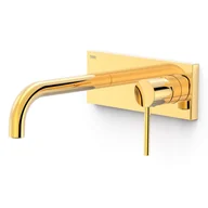 Baterie umywalkowe - Element naścienny do podtynkowego korpusu baterii umywalkowej Tres Study złoty połysk 26230031OR - miniaturka - grafika 1