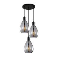 Lampy sufitowe - Lampa wisząca z ciekawymi kloszami PND-27812-3A-BK-SG z serii ZULO - miniaturka - grafika 1