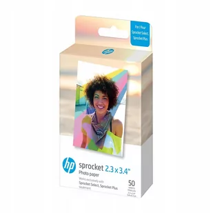 HP Zębatka 6,3 x 9,5 cm Premium Zink Sticky Back Papier fotograficzny (50 arkuszy) kompatybilny z Sprocket Select i drukarkami plus. HPIZL2X350 - Papier do drukarek - miniaturka - grafika 1