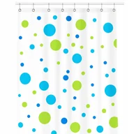 Zasłony prysznicowe - Zasłona prysznicowa Estiva PEVA koła zielone blue 240x200 cm ekologiczna 1 szt - miniaturka - grafika 1