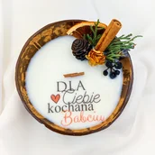 Świece - Świeca w kokosie Dla Ciebie Kochana Babciu/ Prezent na Dzień Babci - miniaturka - grafika 1