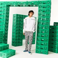 Bluzy męskie - Lacoste Bluza męska L!VE x Minecraft Luźny krój kapturem - miniaturka - grafika 1