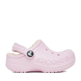 Klapki Crocs C-BAYA LINED CLOG T 207501-79R Różowy - Buty dla chłopców - miniaturka - grafika 1