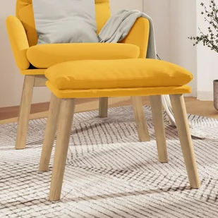 Vidaxl Podnóżek, Musztardowy Żółty, 45X29,5X39 Cm, Obity Aksamitem - Pufy i podnóżki - miniaturka - grafika 1