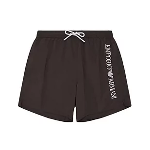 giorgio armani spa Bokserki męskie z logo Swim Trunks, czarne, rozmiar 46, czarny - Kąpielówki męskie - miniaturka - grafika 1