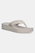Klapki i japonki damskie - Tommy Hilfiger japonki TH WEDGE CORNROW BEACH SANDAL damskie kolor beżowy na koturnie FW0FW09037 - miniaturka - grafika 1