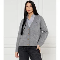 Swetry damskie - Tommy Hilfiger Wełniany kardigan Regular Fit - miniaturka - grafika 1