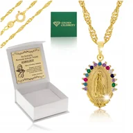 Biżuteria dla dzieci - DAMSKI ZŁOTY NASZYJNIK + MEDALIK 18K ZAWIESZKA +GRAWER DLA DZIEWCZYNKI 45CM - miniaturka - grafika 1