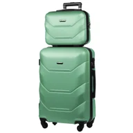 Walizki - Zestaw Walizka Średnia + Kuferek z ABS-u (M+BC) Miętowy - miniaturka - grafika 1