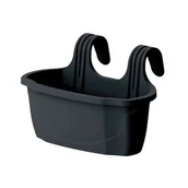 Donice - Doniczka balkonowa z uchwytem Nizza 38 cm antracytowy - miniaturka - grafika 1