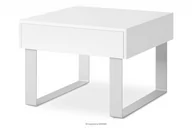 Ławy i stoliki kawowe - Mały stolik kawowy biały połysk z szufladą PAVO Konsimo - miniaturka - grafika 1