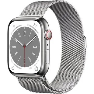 Apple Watch 8 GPS + Cellular 45mm Stalowy Srebrny - Smartwatch - miniaturka - grafika 1