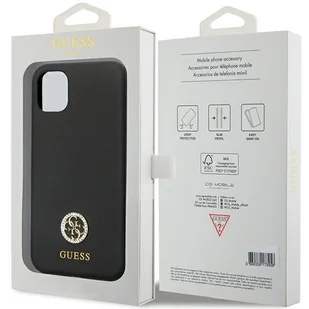 Guess GUHCN614DGPK iPhone 11 / Xr 6.1" czarny/black hardcase Silicone Logo Strass 4G - Etui i futerały do telefonów - miniaturka - grafika 8