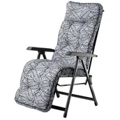 Leżaki ogrodowe - Leżak ogrodowy Raiza składany szare liście - miniaturka - grafika 1