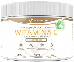 Progress Labs, WITAMINA C, Kwas L-askorbinowy 1000 mg, 250g - Witaminy i minerały - miniaturka - grafika 1