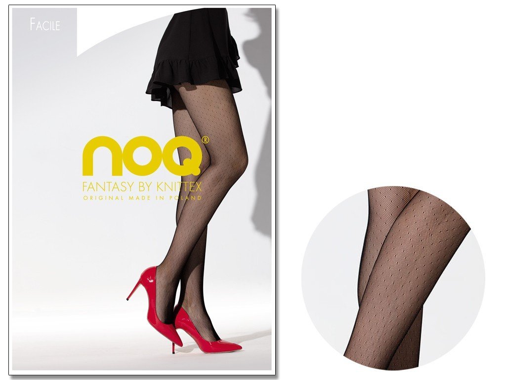 Rajstopy Damskie Wzór Kabaretki W Kropki 3-4 Nero