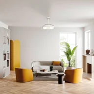 Wentylatory sufitowe - Mantra Iluminación Wentylator sufitowy LED Coin biały silnik DC cichy Ø 106 cm CCT - miniaturka - grafika 1