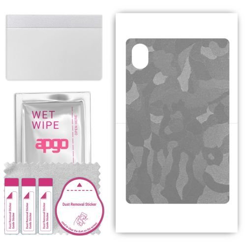 folia naklejka skórka strukturalna na TYŁ do Doogee U9 - Moro Camo Srebrny - apgo SKINS